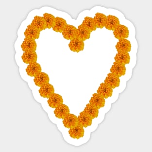 Orange Marigold Heart for Mothers Day Sticker